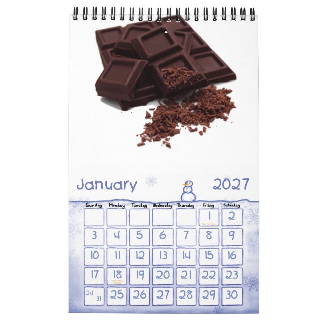 Calendrier Mural Chocolat, Chocolat (Jan 2027)