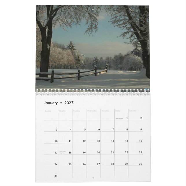 Calendrier Mural Classez par les saisons 2012 avec l'écriture (Jan 2027)
