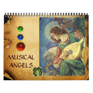 CALENDRIER MURAL COLLECTION    D'ART FINE DES ANGELS MUSICAUX 2017