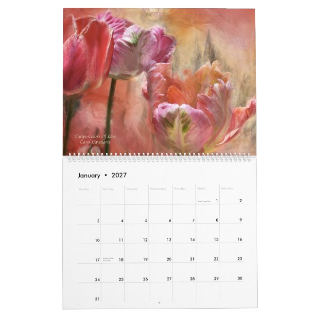 Calendrier Mural Collection d'art florale de collection Romance (Jan 2027)