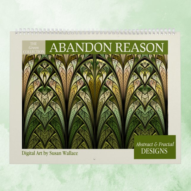 Calendrier Mural Collection verte Fractales Abstraites 2026 (Créateur téléchargé)