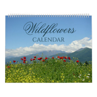 Calendrier mural coloré de fleurs sauvages de la n