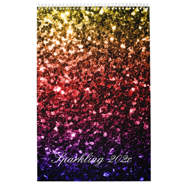 Calendrier Mural Colorful Sparkles Custom Printed Calendar 2025 (Protection)