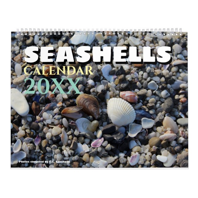 Calendrier mural Coquillages 2026 Cadeau de coquil (Protection)