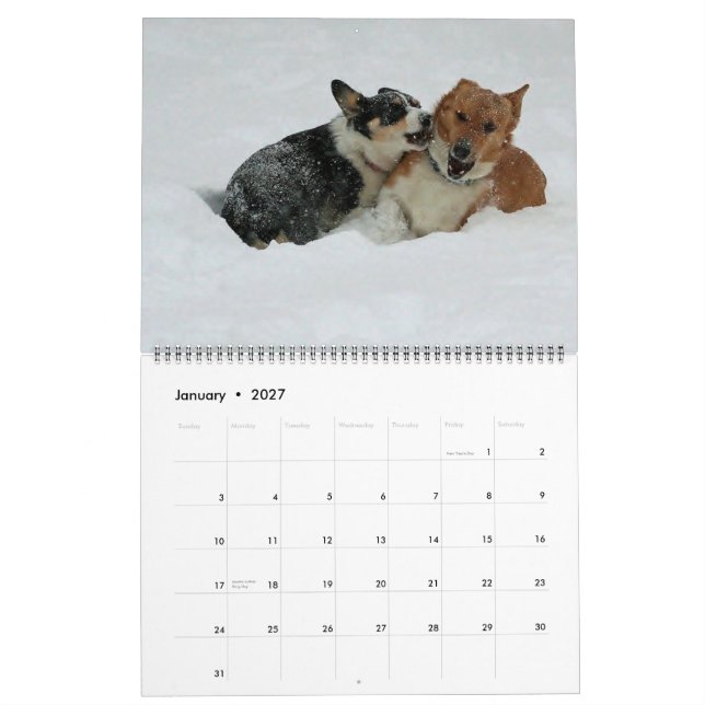 Calendrier Mural Corgis sur le mettre 2014 (Jan 2027)