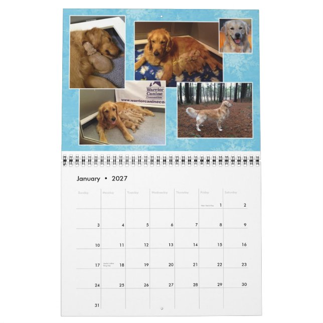 Calendrier Mural CORRECTED Holly's Half Dozen Birthday Calendar (Jan 2027)