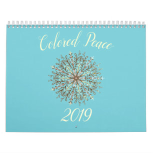 Calendrier Mural Couleur-dans le mandala noir et blanc de