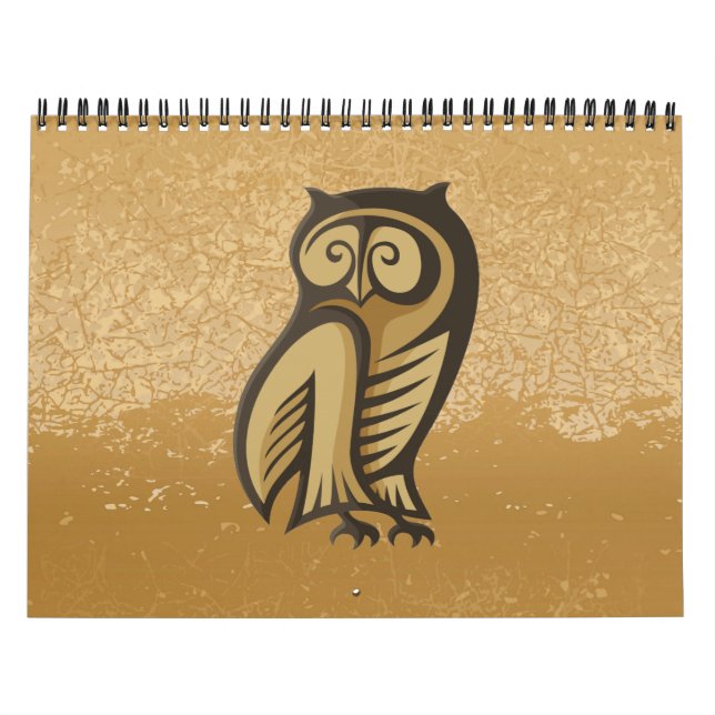 Calendrier Mural Couleur du symbole de hibou (Protection)