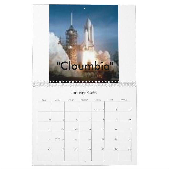 Calendrier Mural couverture, navette spatiale Calander, 2008 (Jan 2026)
