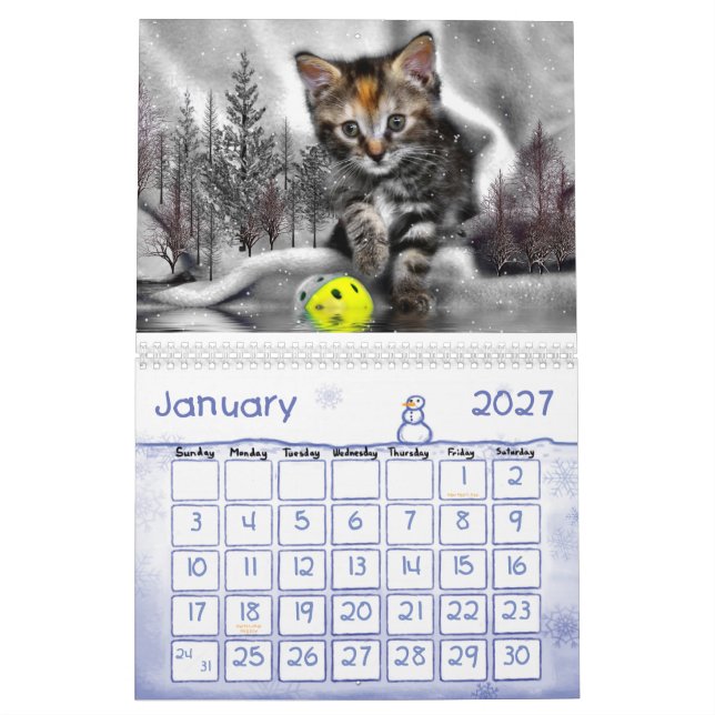 Calendrier Mural Cuisineux chatons (Jan 2027)