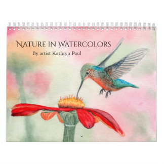 Calendrier mural d'art à l'aquarelle : paysages na