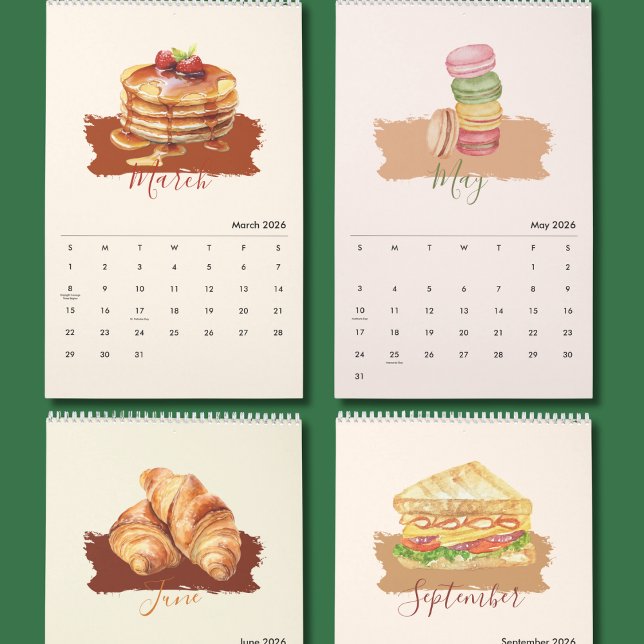 Calendrier mural d'art alimentaire sucré pour la d (Créateur téléchargé)