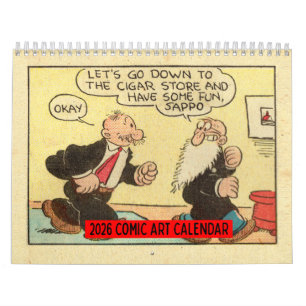 Calendrier mural d'art de bande dessinée vintage 2