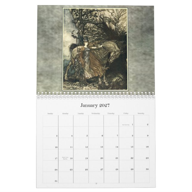 Calendrier mural d'Arthur Rackham 2011 (Jan 2027)