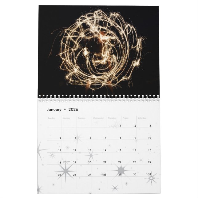 Calendrier Mural Dates de SparklerArt (Jan 2026)