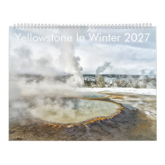 Calendrier mural de 12 mois Yellowstone en hiver 2