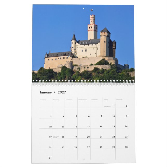 Calendrier mural de châteaux (Jan 2027)