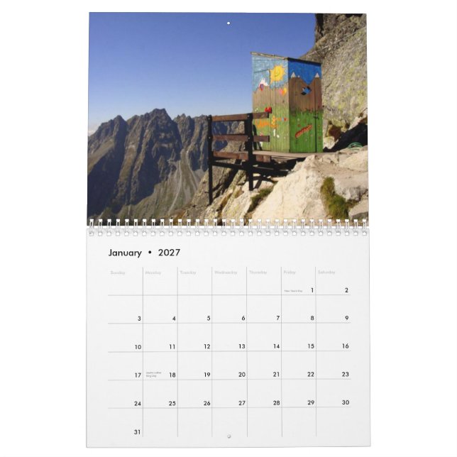 Calendrier mural de dépendances (Jan 2027)