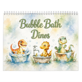 Calendrier mural de dinosaures bébés à l'aquarelle