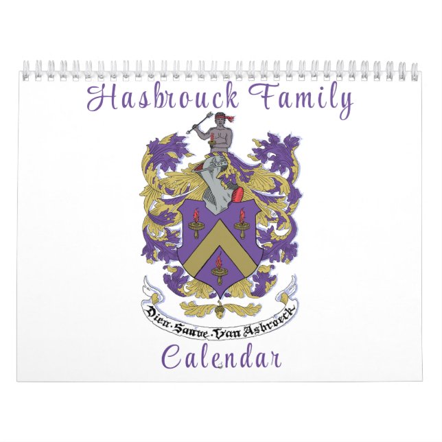 Calendrier mural de la famille Hasbrouck (Protection)