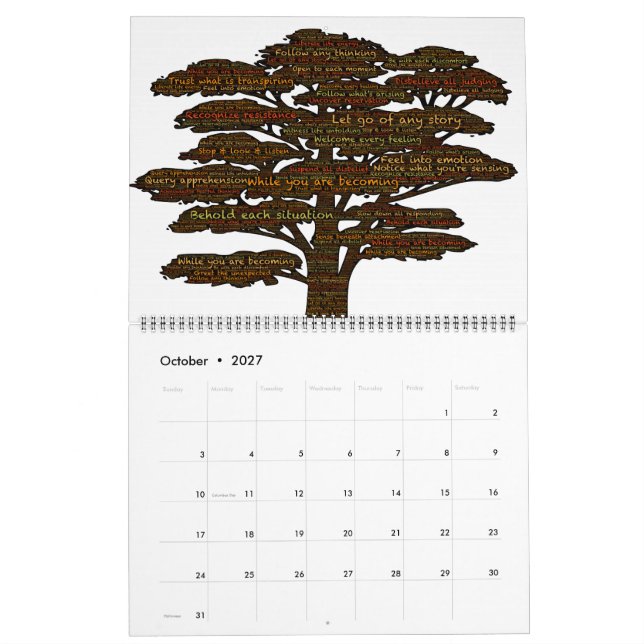 Calendrier mural de mot et d'Emoji-Art (Oct 2027)