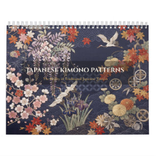 Calendrier mural de motifs de kimono japonais