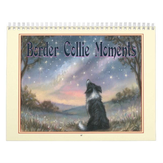 Calendrier mural des chiens de berger border colli (Protection)