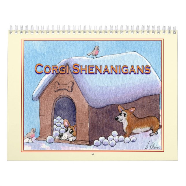 Calendrier mural des chiens de Corgi à partir de p (Protection)
