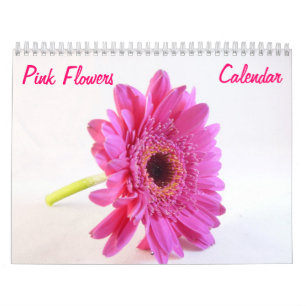 Calendrier mural des fleurs roses