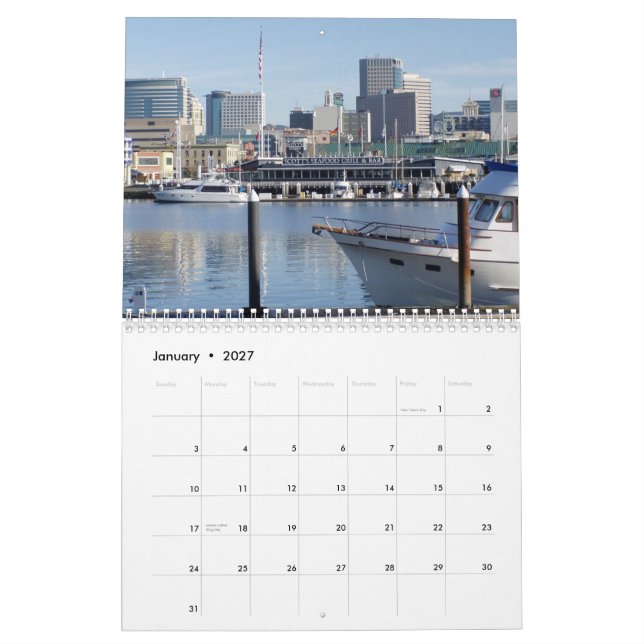 Calendrier mural d'Oakland la Californie 2014 (Jan 2027)