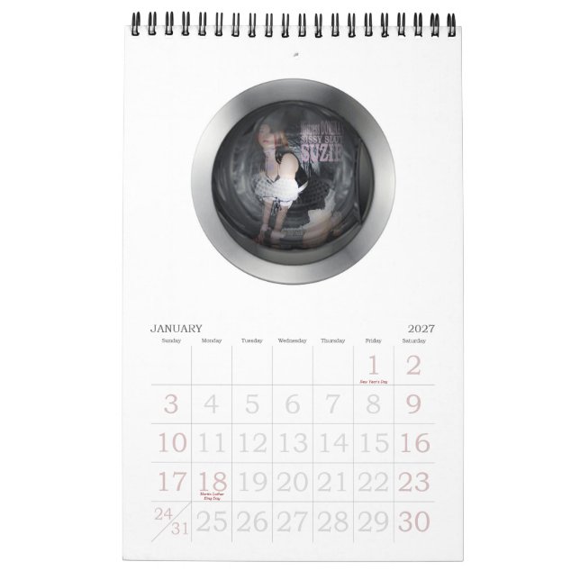 CALENDRIER MURAL DOMESTIQUE DE POULE MOUILLÉE (Jan 2027)