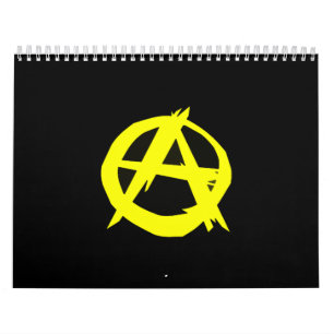 Calendrier Mural Drapeau noir et jaune de capitalisme d'Anarcho