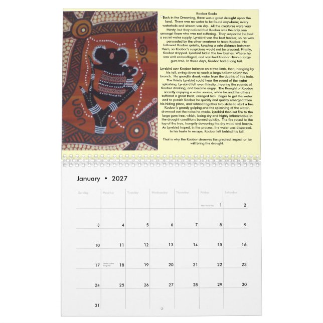 Calendrier Mural Dreamtime Calender 2011 (Jan 2027)