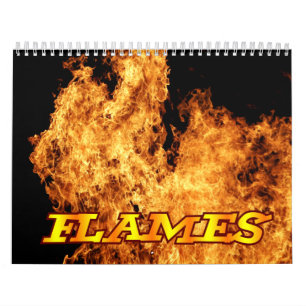 Calendrier mural du feu de flammes