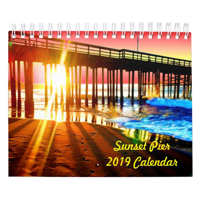 Calendrier mural du pilier 2019 de coucher du (Protection)