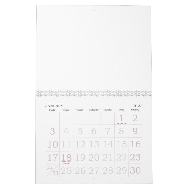 CALENDRIER MURAL ÉCHECS CALANDER DU MONDE (Jan 2027)