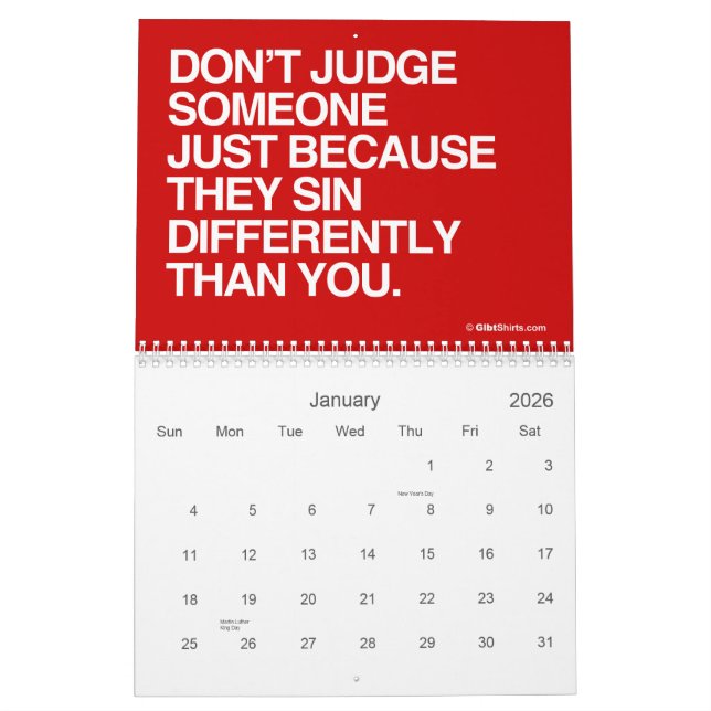 CALENDRIER MURAL ÉGALITÉ DE LGBT (Jan 2026)