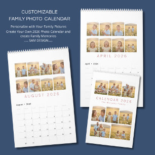 Calendrier mural élégant et personnalisé de souven
