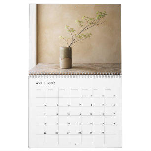 Calendrier mural en céramique japonaise Wabi Sabi