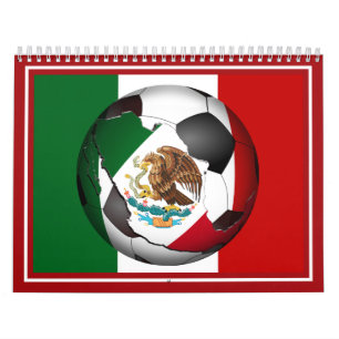 Calendrier Mural En Espanol - Cadre photo de la balle de soccer mex