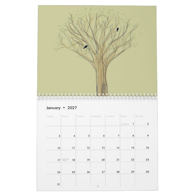 Calendrier Mural En l'année 2012 (Jan 2027)