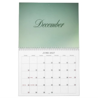 Calendrier mural en spirale de 6 mois (juillet-déc