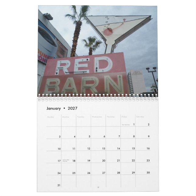 Calendrier Mural Enseignes au néon de Las Vegas (Jan 2027)