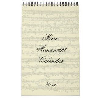 Calendrier Mural Extraits du manuscrit de musique Année en cours