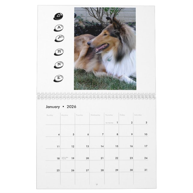 Calendrier Mural Famille velue '09 (Jan 2026)