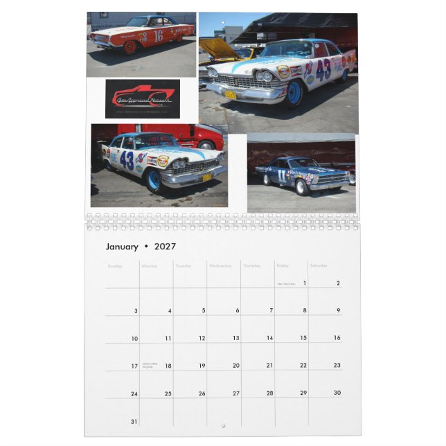 Calendrier Mural Favoris "DU HISTORICS" à Laguna Seca (Jan 2027)