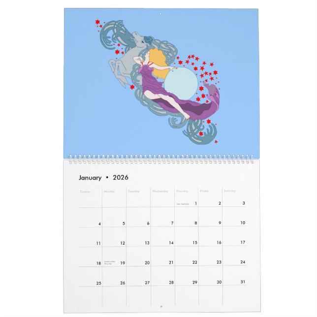 Calendrier Mural Femmes de Nouveau d'art (Jan 2026)