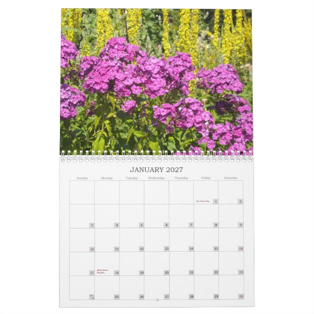 Calendrier Mural Fleurs 2012 (Jan 2027)