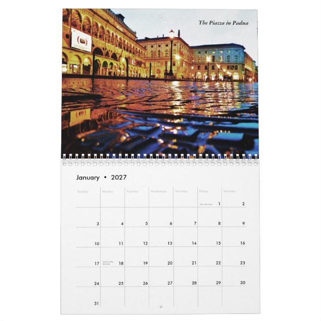 Calendrier Mural Florence, Milan et Rome (Jan 2027)