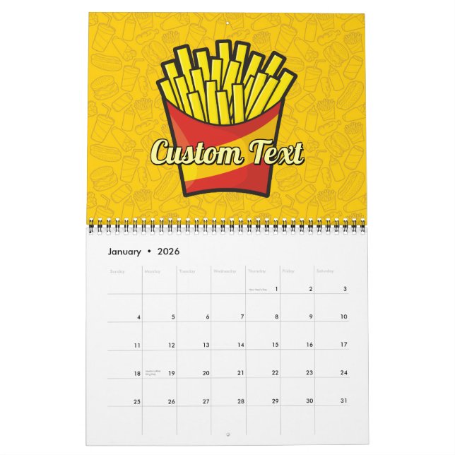 Calendrier Mural Fries françaises (Jan 2026)